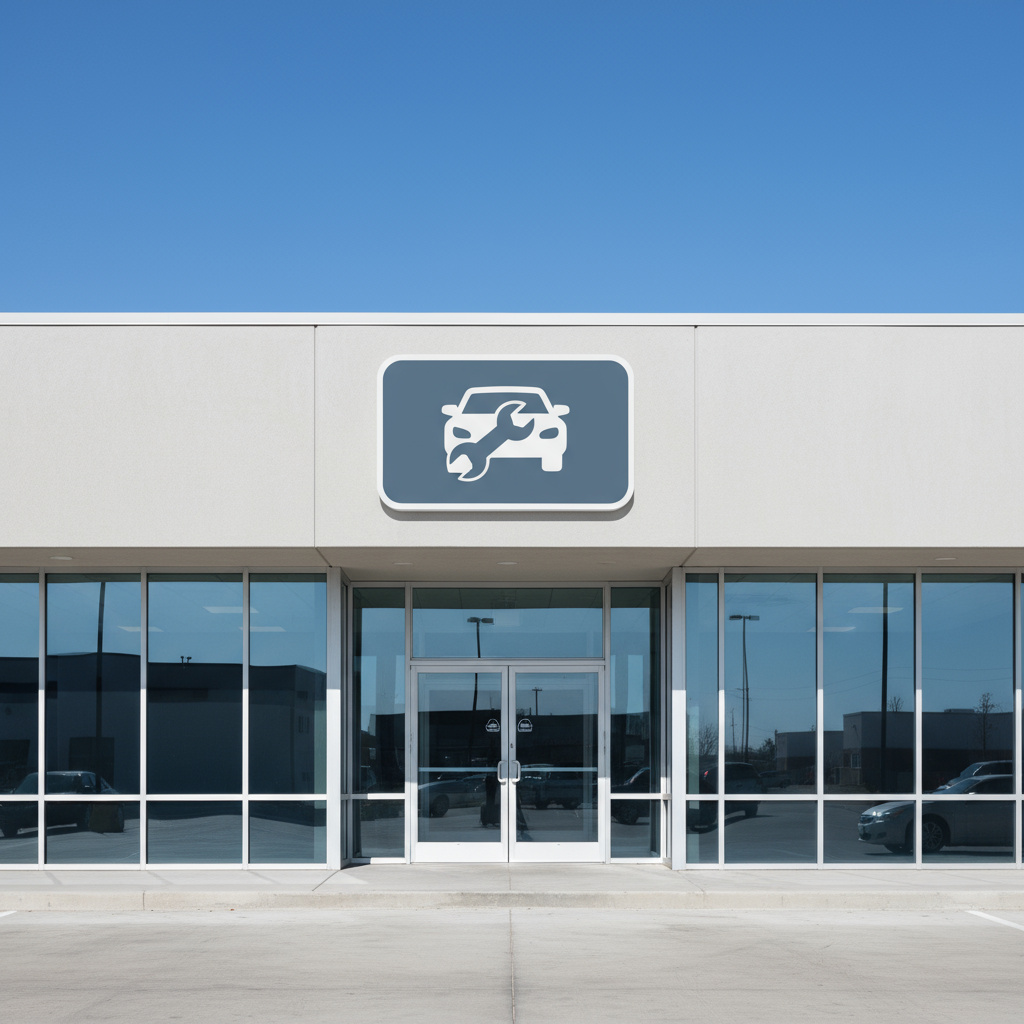 Werkstatt-Schild ohne Text